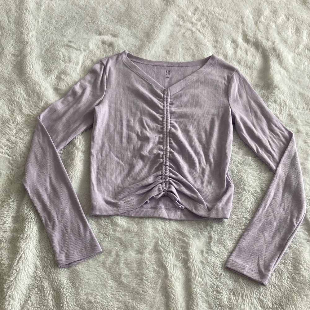 Lavender Ruched Long Sleeve Top